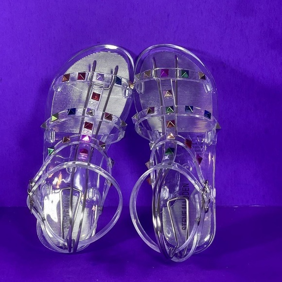 Steve Madden Kids Jjam Clear Jelly Sandals Shoe Size 2 - Picture 5 of 8